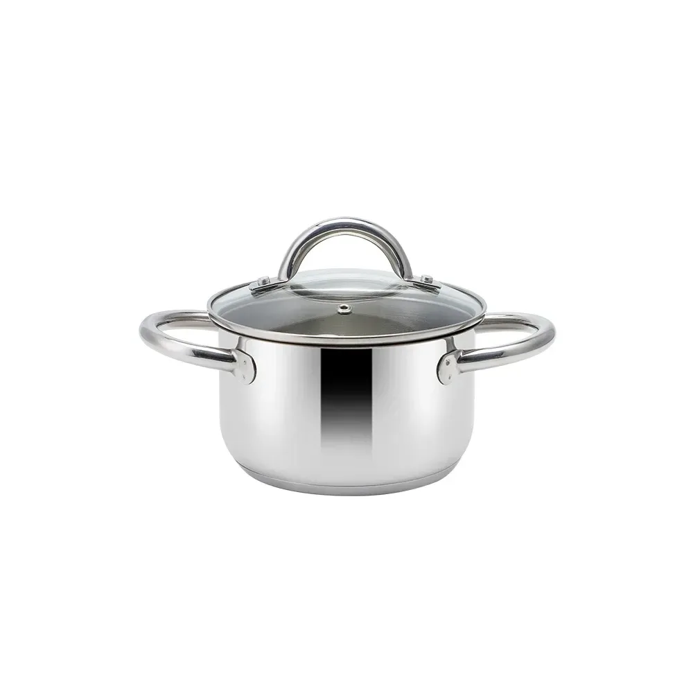16 cm stainless steel casserole with glass lid