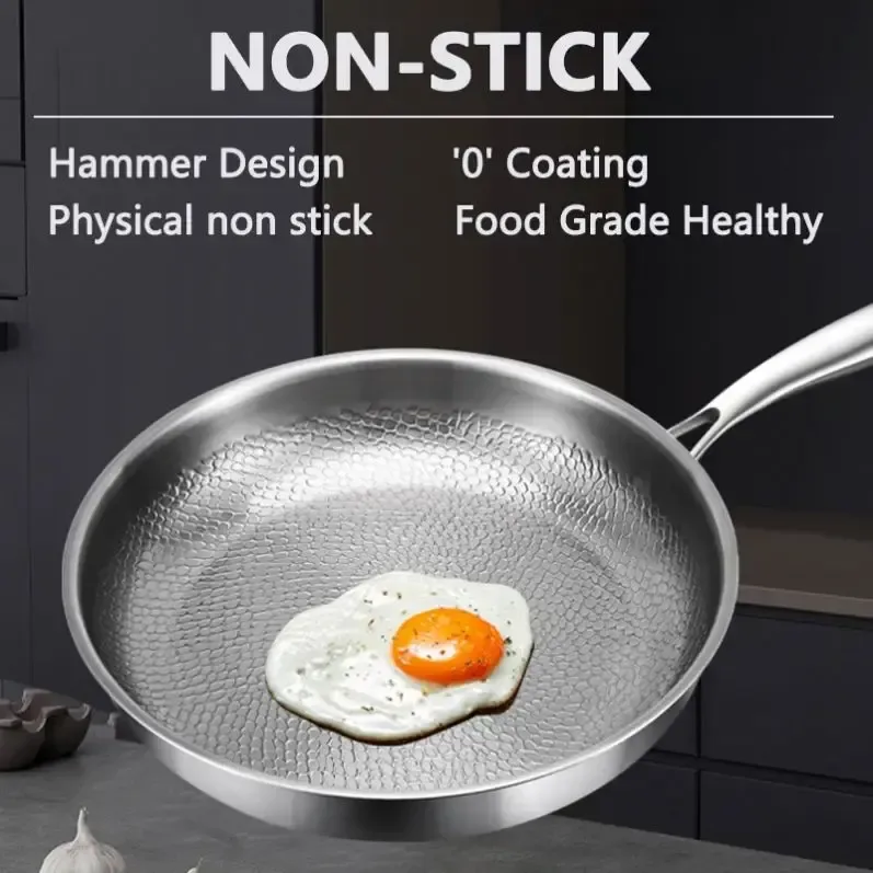 titanium frying pan cooking an egg on the hob