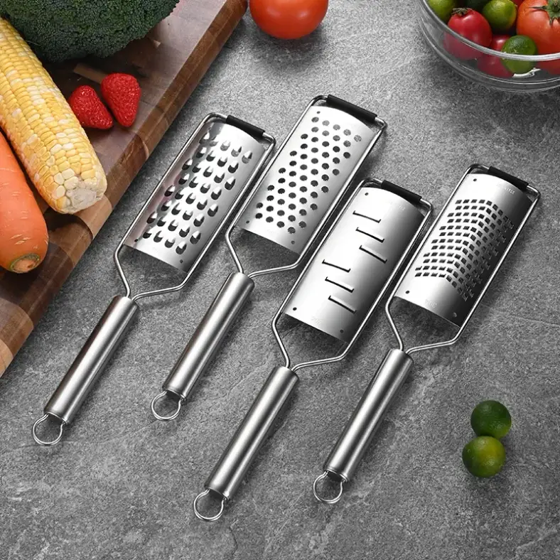 stainless steel handheld graters including the slicer plate