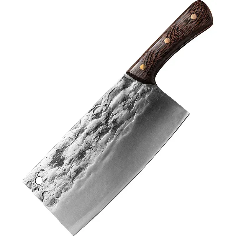 full view of the hand forged Chinese cleaver