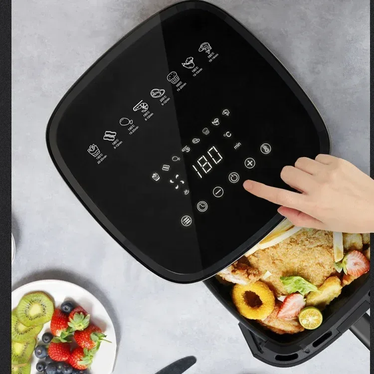 setting temperature and time on the air fryer