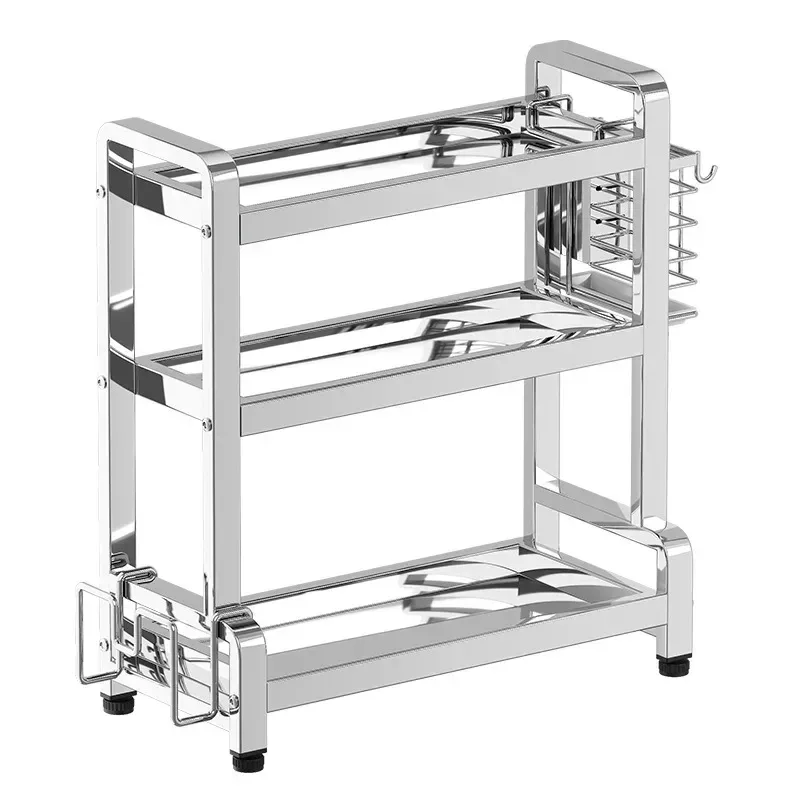 polished stainless steel kitchen shelf rack frame